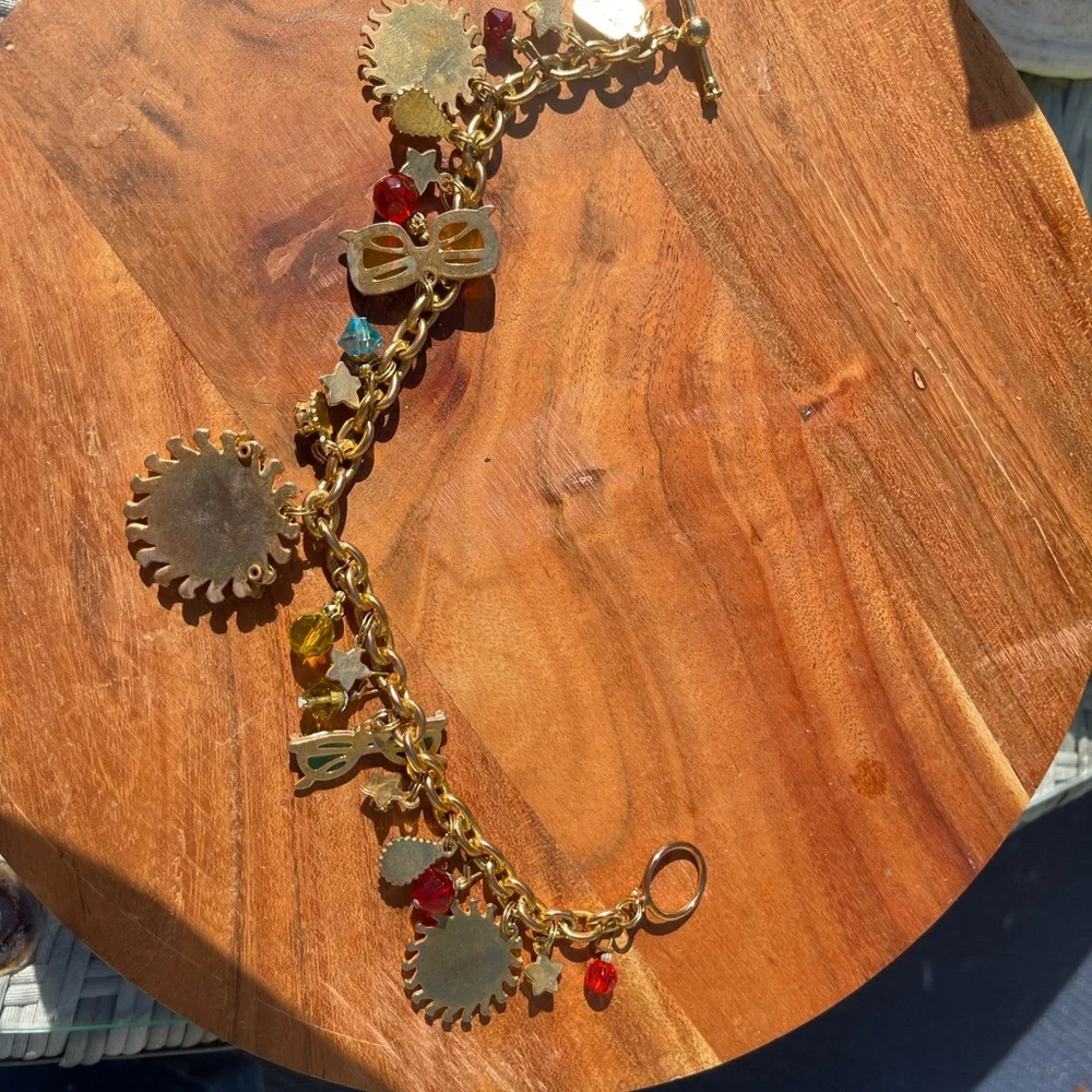 Vintage Lunch at the Ritz 2GO Sun Face Sunglasses Charm Anklet Bracelet 10” Rare - Picture 7 of 7